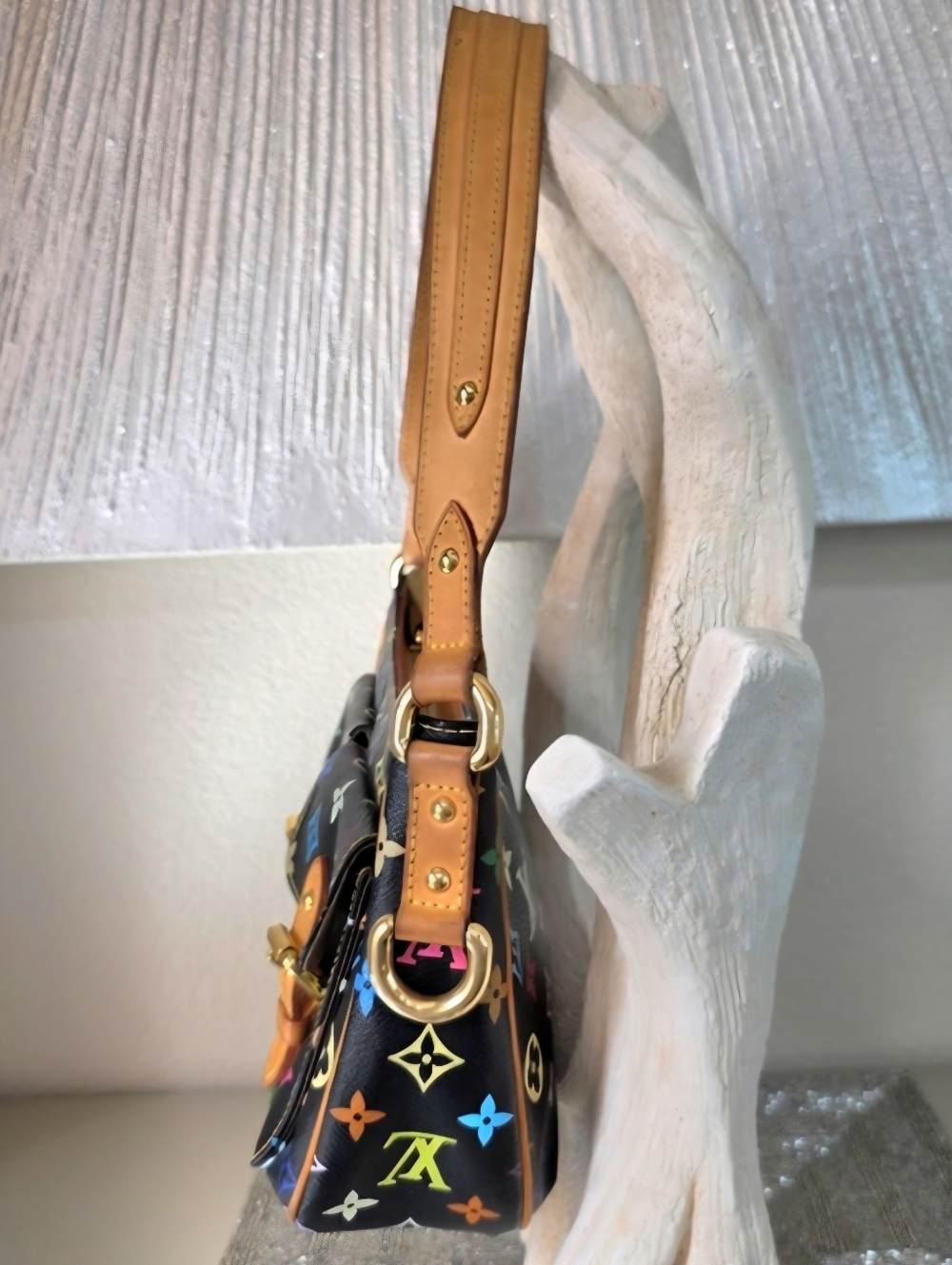 🩷 Louis Vuitton Lodge PM Black Multicolore Monogram Gold Hardware Shoulder Bag - Picture 5 of 14
